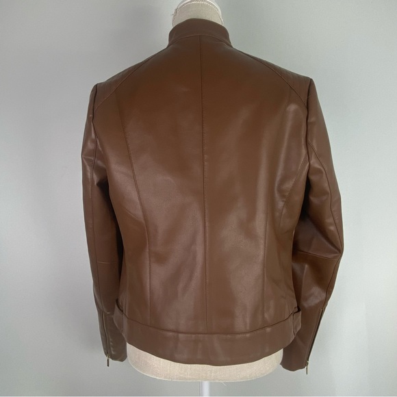 NWT Cole Haan Signature Fitted Racer Moto Jacket, Large, Hazel - Picture 8 of 16